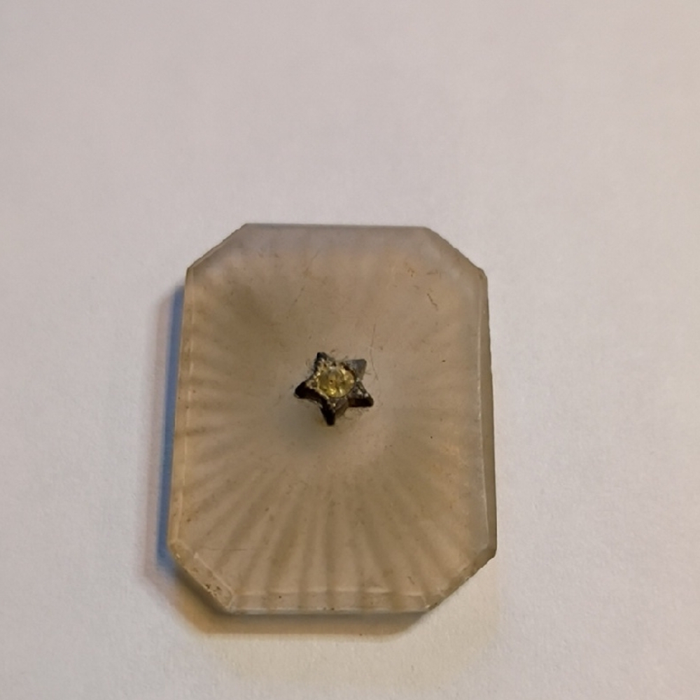 Vintage Camphor Glass With Star In Center. Glass Only Read